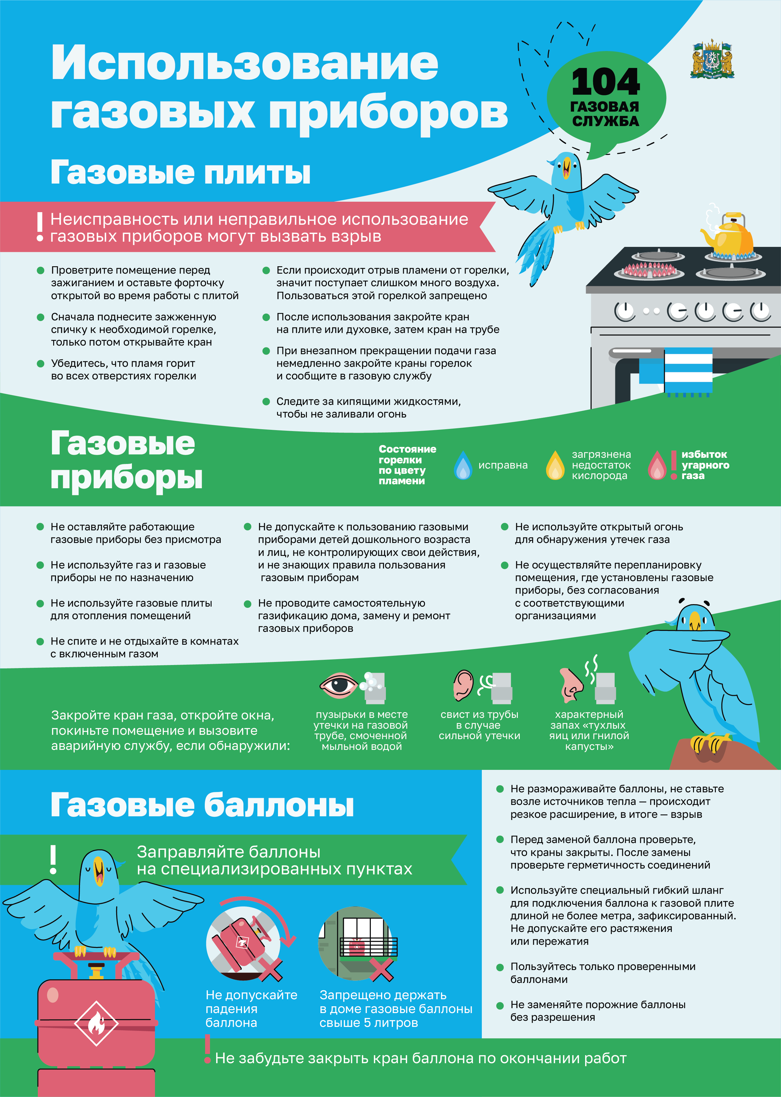 Риск для жизни и здоровья в результате использования газовых приборов.